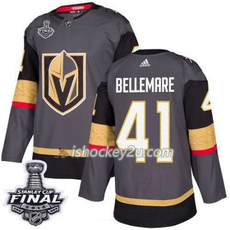 Mænd NHL Vegas Golden Knights Trøje Bellemare 41 2018 Stanley Cup Final Patch Adidas Grå Authentic